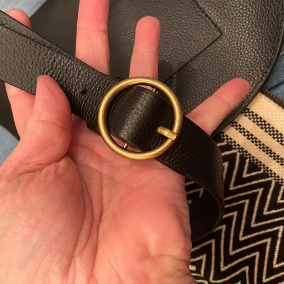 Banana Republic Black Leather & Suede With Statement Hardware Belt Bag - Picture 3 of 7